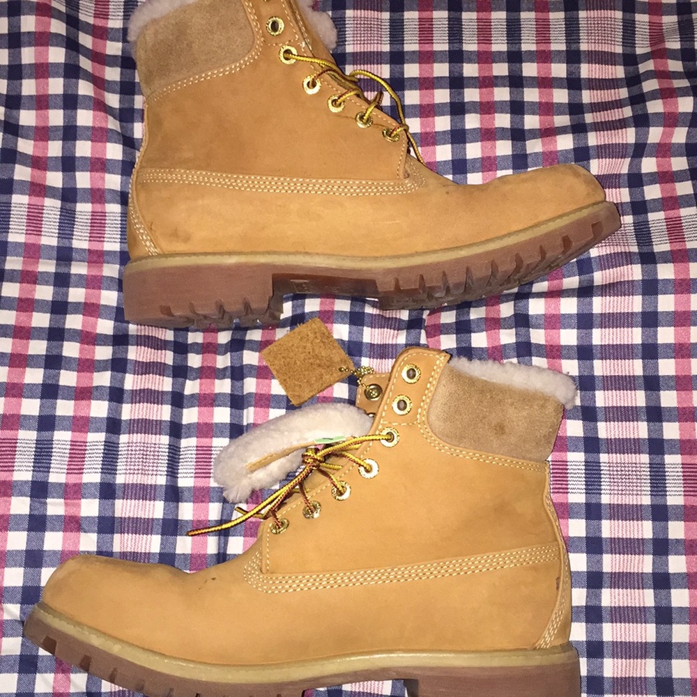 Timberland fur-lined Construction Boots. Snug